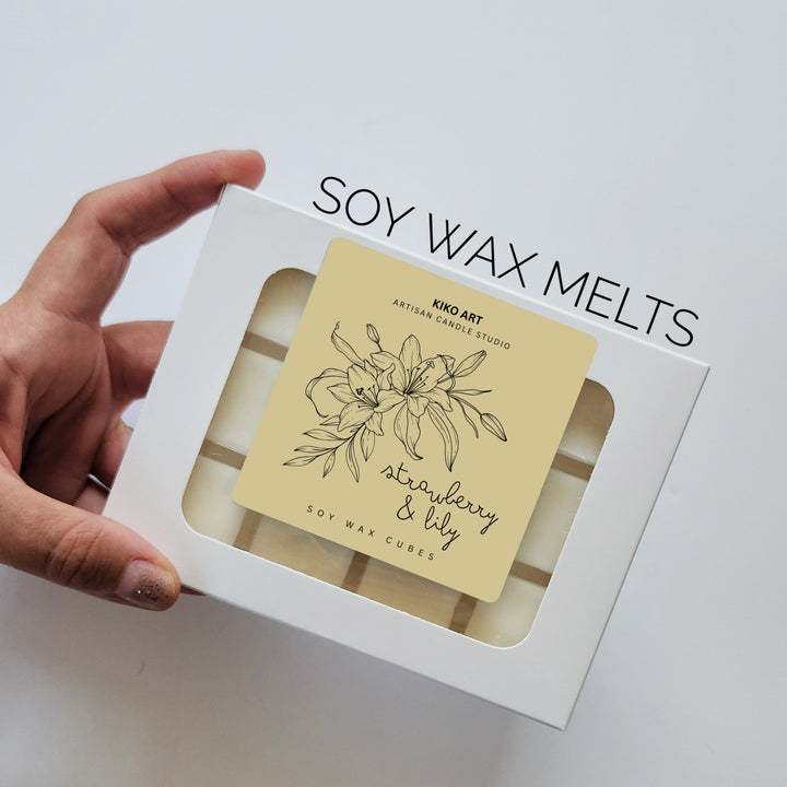 Strawberry Lily Wax Melts 12 Cubes | Fruity Floral Wax Melts | Fresh Clean Scent Soy Wax