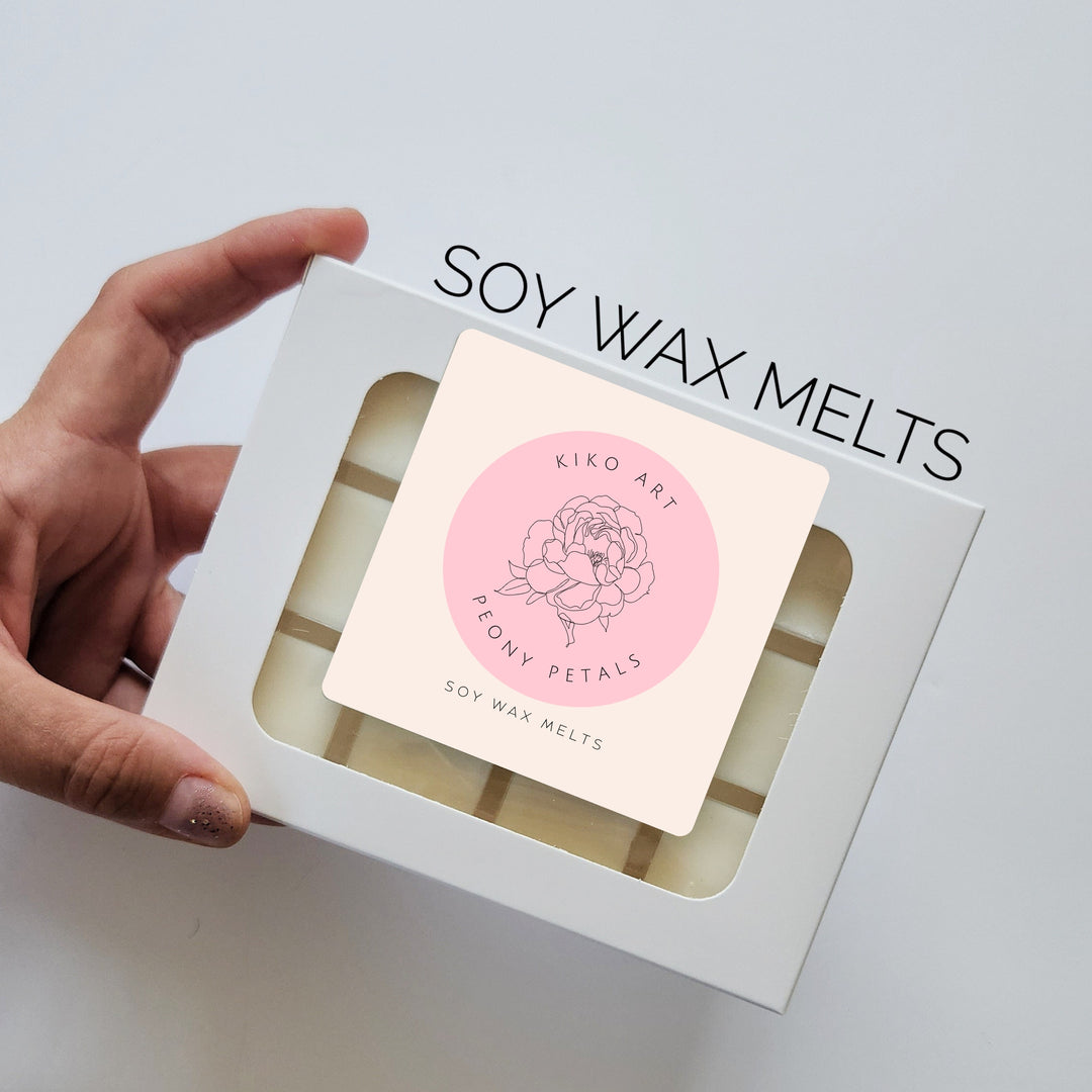 Peony Wax Melts 12 Cubes | Floral Wax Melts | Sweet Peony Scent | Soy Wax Melts UK