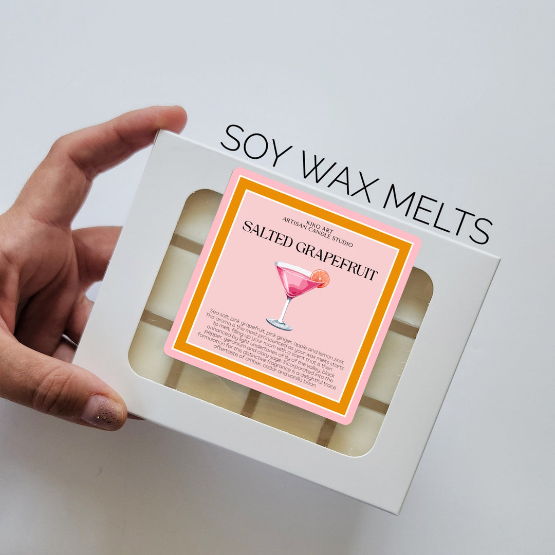 Salted Grapefruit Wax Melts (12 Cubes) – Fresh Citrus & Sea Salt Scent | Zesty Clean Soy Wax Melts