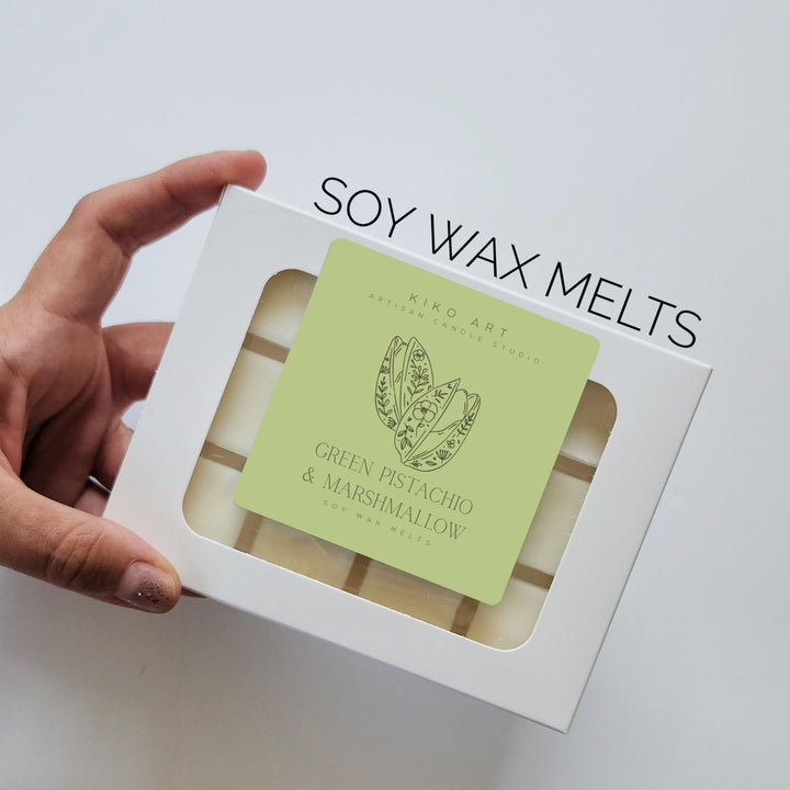 Pistachio Marshmallow Wax Melts 12 Cubes | Sweet Gourmand Scent | Nutty Dessert Soy Wax Melts