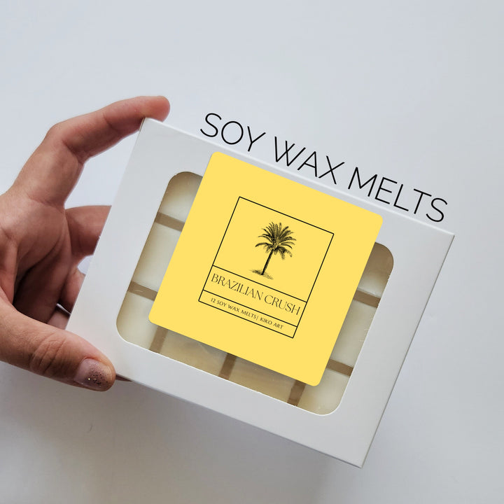 Brazilian Crush Wax Melts (12 Cubes) – Tropical Sweet Scent | Coconut, Vanilla & Caramel | Soy Wax Melts