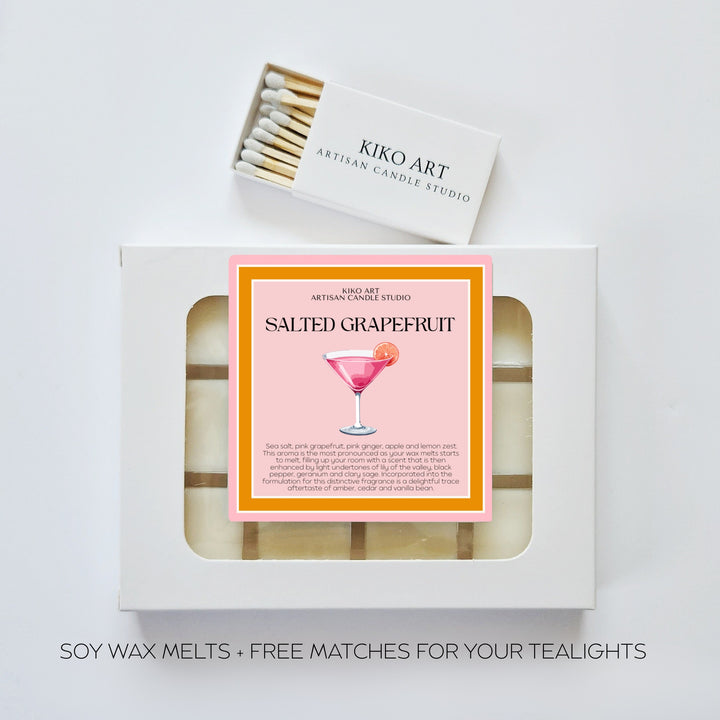 Salted Grapefruit Wax Melts (12 Cubes) – Fresh Citrus & Sea Salt Scent | Zesty Clean Soy Wax Melts
