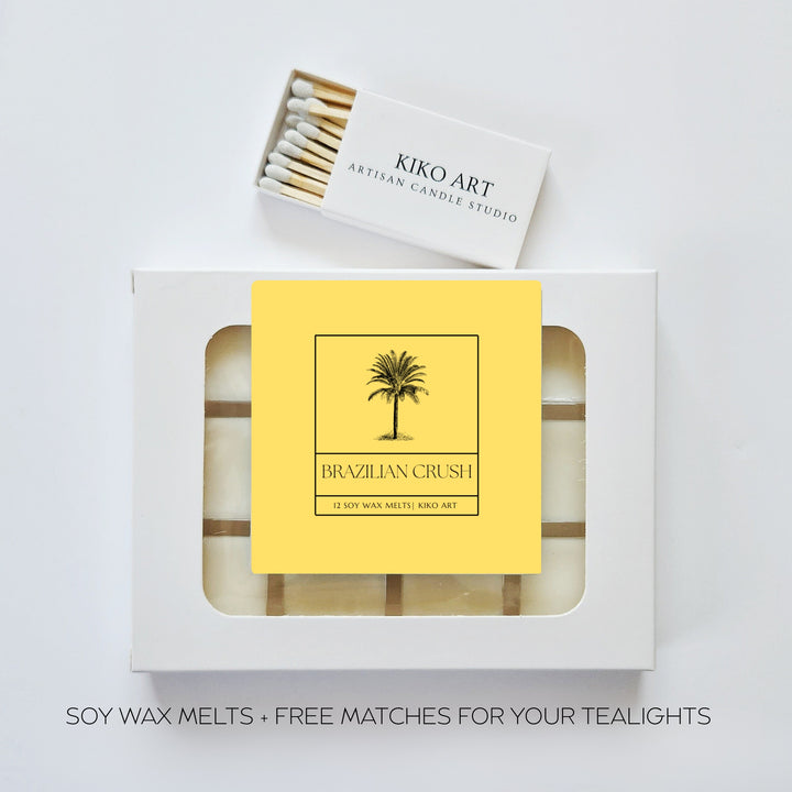 Brazilian Crush Wax Melts (12 Cubes) – Tropical Sweet Scent | Coconut, Vanilla & Caramel | Soy Wax Melts