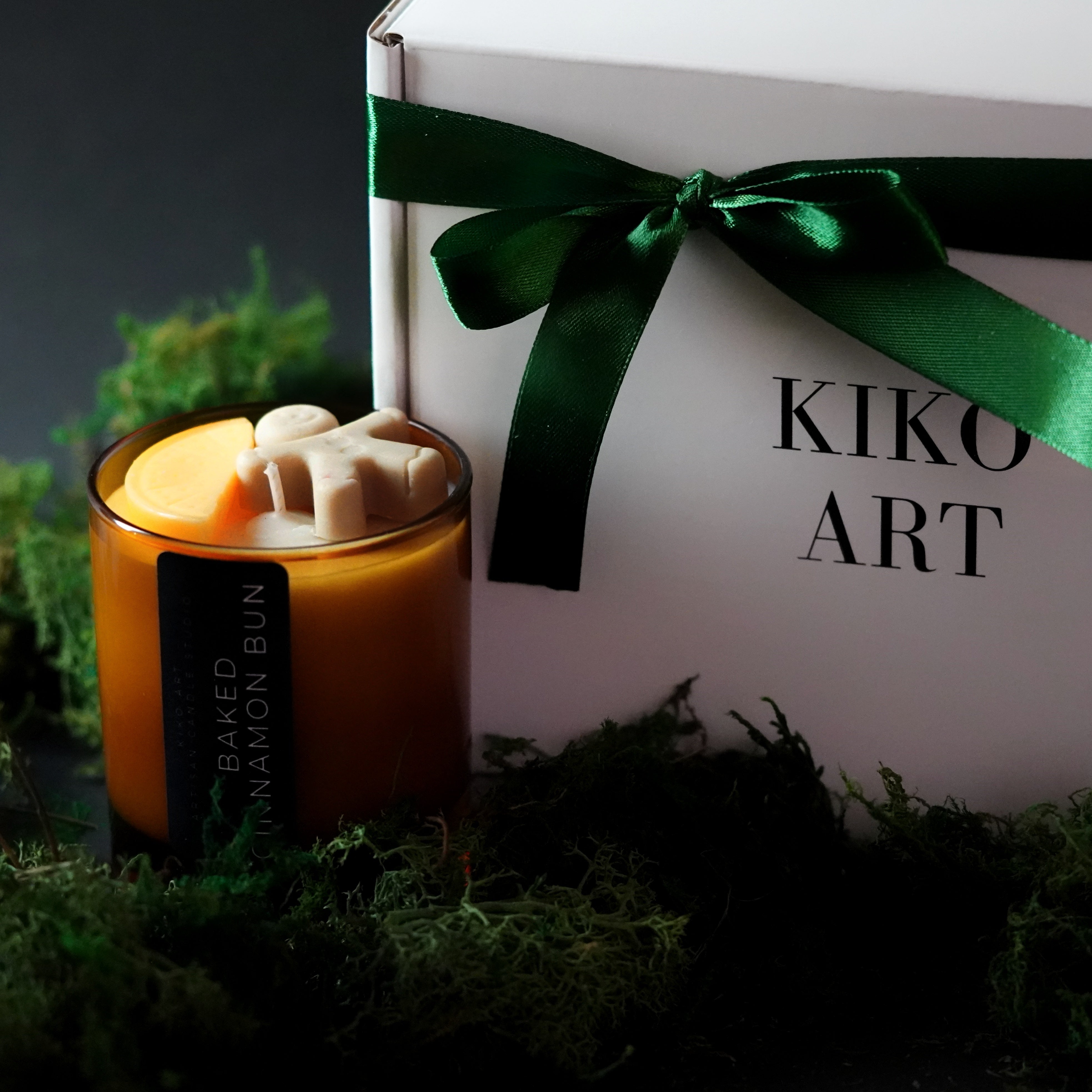 キコベイトワークス kikobaitworks キコブーン kikoboom Christmas Candle Gingerbread Man – Amber Glass | Personalised