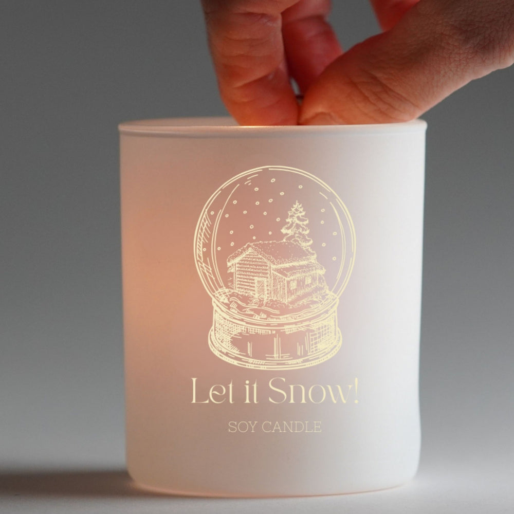 Christmas candle with glowing engraving