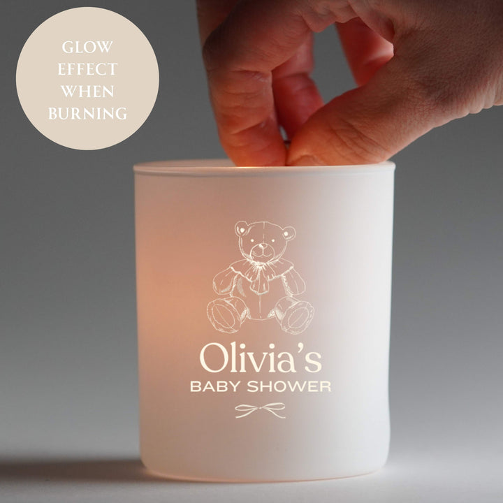 Personalised Baby Shower Candle | Engraved Name Candle | Baby Shower Favour | Keepsake Gift | Custom Soy Candle