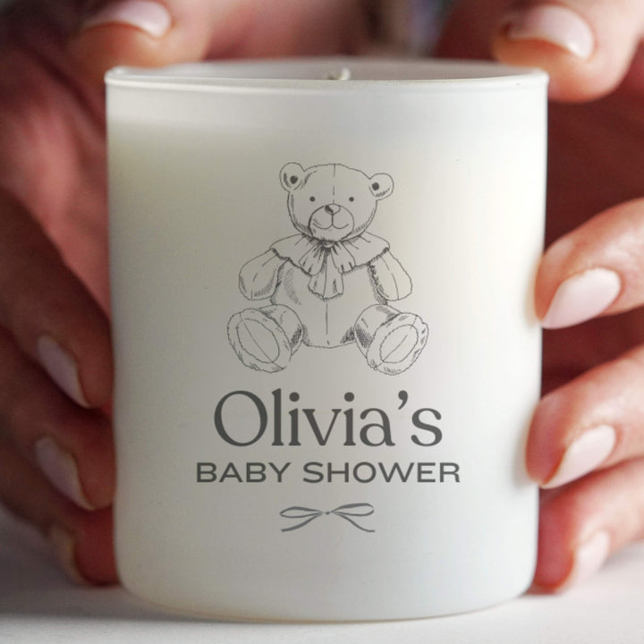 Personalised Baby Shower Candle | Engraved Name Candle | Baby Shower Favour | Keepsake Gift | Custom Soy Candle