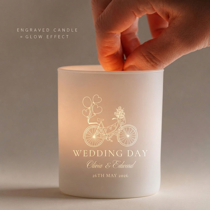 Engraved candle glow effect