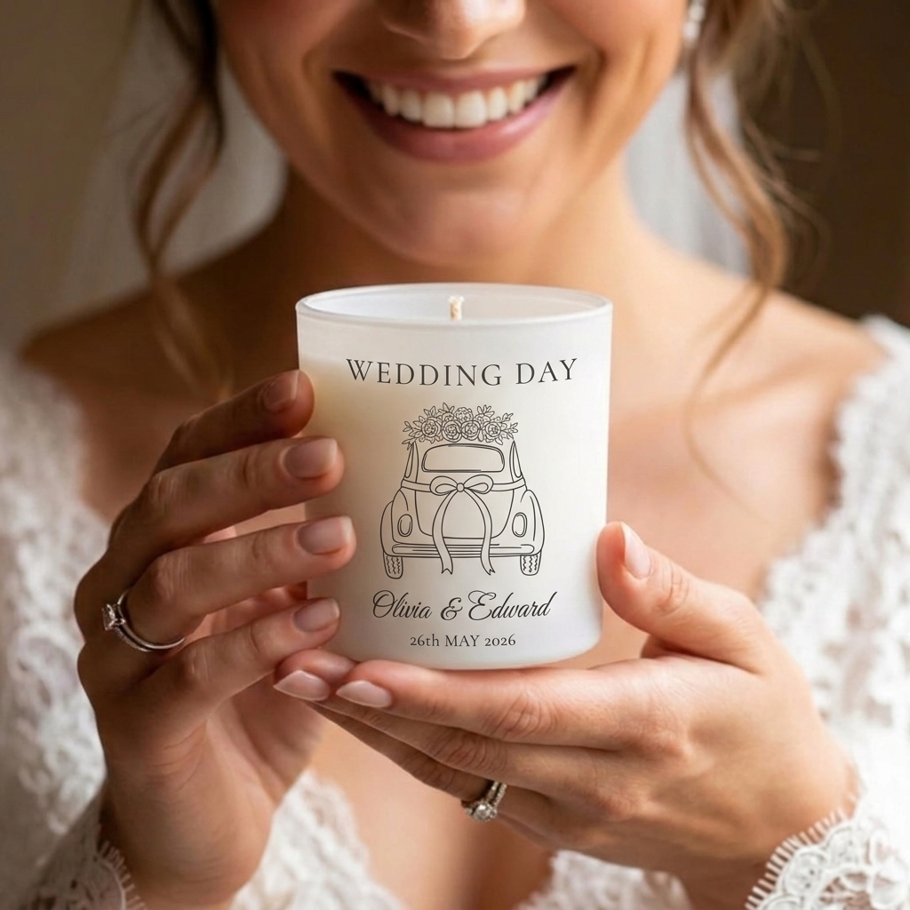Personalised engraved wedding candle