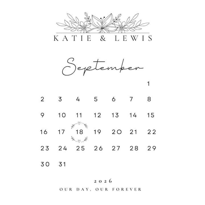 Calendar print flat design detail
