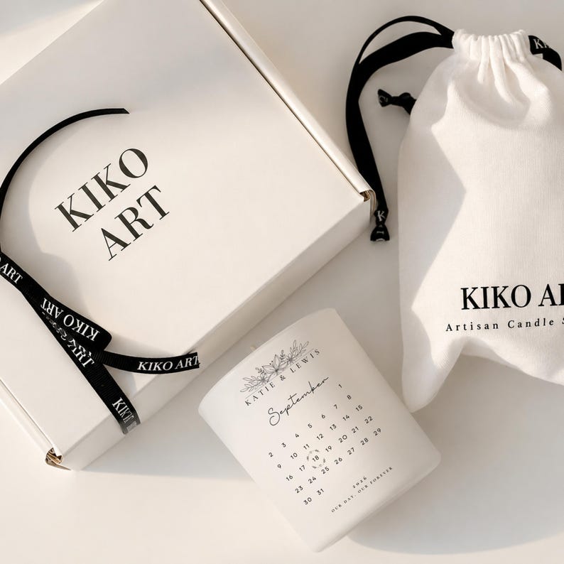 Wedding calendar candle gift box and packaging