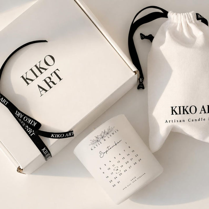 Wedding calendar candle gift box and packaging