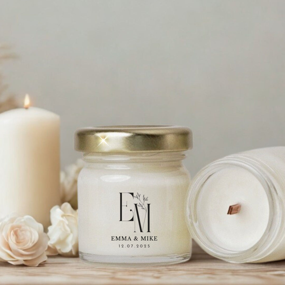 Elegant design mini wedding candle for guests 
